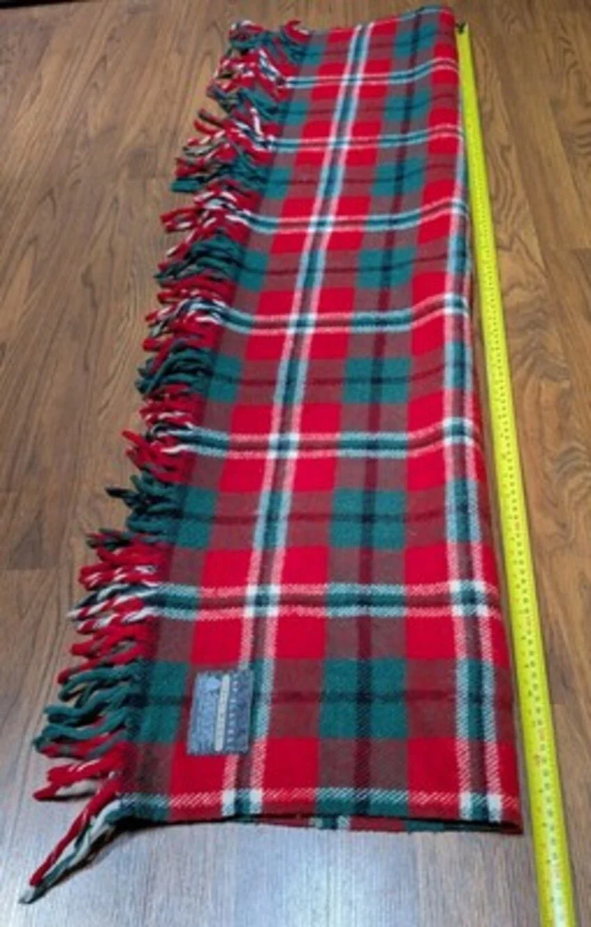 VTG Square Fieldcrest Lap Blanket 100% Wool USA Made 50